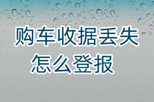 购车收据丢失怎么登报