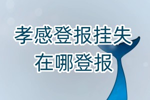 孝感登报挂失在哪登报