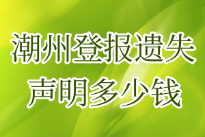 潮州登报遗失声明多少钱