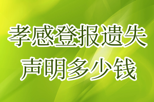 孝感登报遗失声明多少钱