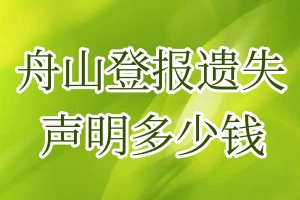 舟山登报遗失声明多少钱