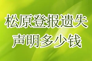 松原登报遗失声明多少钱