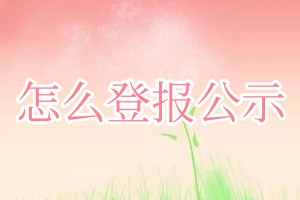 怎么登报公示