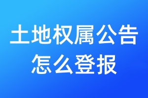 土地权属公告怎么登报