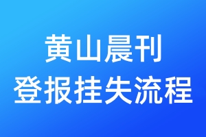 黄山晨刊登报挂失流程