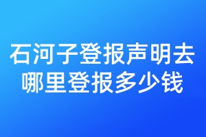 石河子登报声明去哪里登报多少钱
